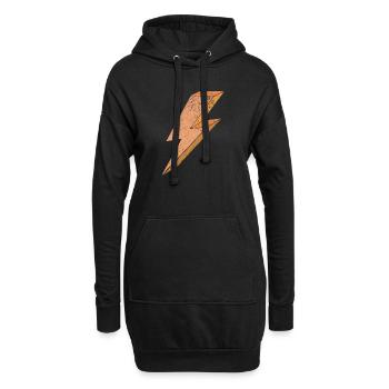 Blitzsymbol in warmem Orange 3D - Hoodie-Kleid - Schwarz - Vorne