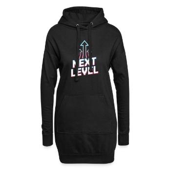 Next Level Gamer Pixel Retro Aufstieg Pfeile - Hoodie-Kleid - Schwarz - Vorne