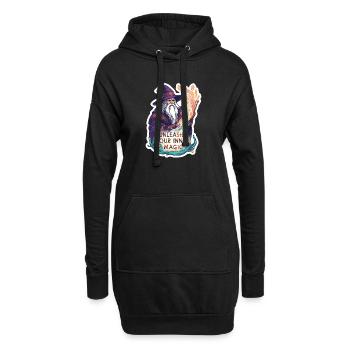 Vieux magicien sorcier - Libérez votre magie intérieure - Sweat-shirt à capuche long Femme - noir - Devant