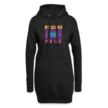 Rewind My Life Retro Kassette - Hoodie-Kleid - Schwarz - Vorne