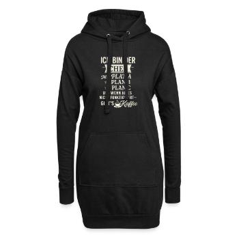 Chef mit Plan B: Kaffee – Lustiges Männer Shirt - Hoodie-Kleid - Schwarz - Vorne
