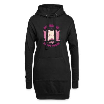 Mijn bed is mijn gelukkige plek - Hoodiejurk - zwart - Voor