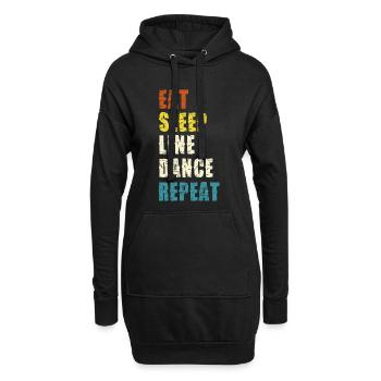 Line Dance Lebensstil Slogan - Hoodie-Kleid - Schwarz - Vorne