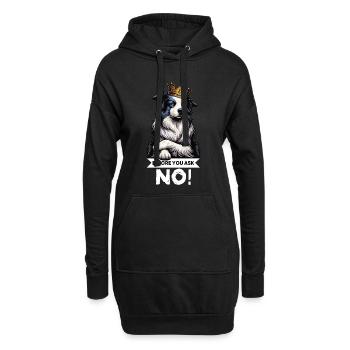 Avant que vous ne demandiez Border Collie Hütehund Collie - Sweat-shirt à capuche long Femme - noir - Devant