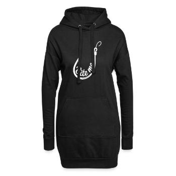 Illustration du crochet Me - Sweat-shirt à capuche long Femme - noir - Devant