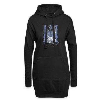 E-Gitarre & Lautsprecher - Hoodie-Kleid - Schwarz - Vorne