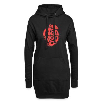 Groovy Mango Fruit Typografie - Hoodie-Kleid - Schwarz - Vorne