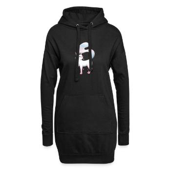 Süße Katze trans pride - Hoodie-Kleid - Schwarz - Vorne