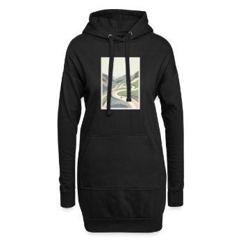 Alpe d'Huez — Radfahrer-Erinnerung - Hoodie-Kleid - Schwarz - Vorne