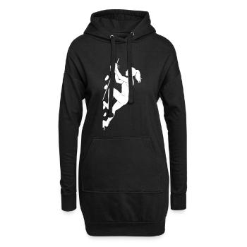 Silhouette athlétique du bloc - Sweat-shirt à capuche long Femme - noir - Devant