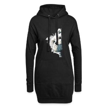 Westie Terrier Spieur Mignon Amoureux des Chiens Produits dérivés - Sweat-shirt à capuche long Femme - noir - Devant