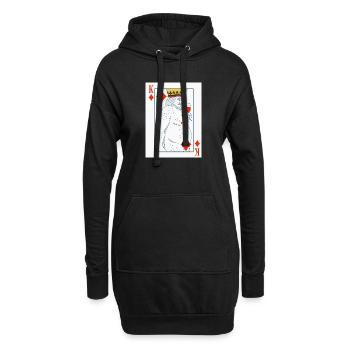 Roi de carreau – Carte à jouer drôle - Sweat-shirt à capuche long Femme - noir - Devant