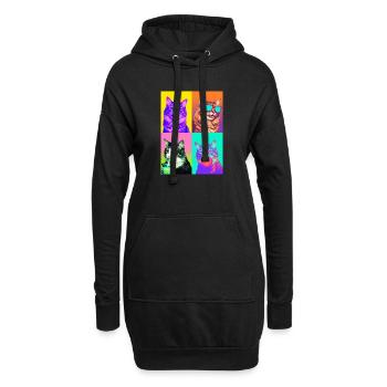 Chats Chat Américain à queue courte - Sweat-shirt à capuche long Femme - noir - Devant