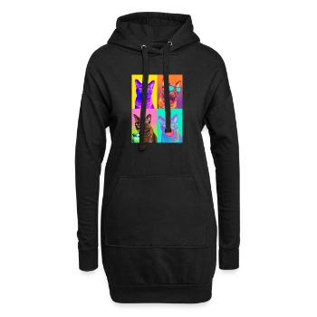 Chats Havana Cat - Sweat-shirt à capuche long Femme - noir - Devant