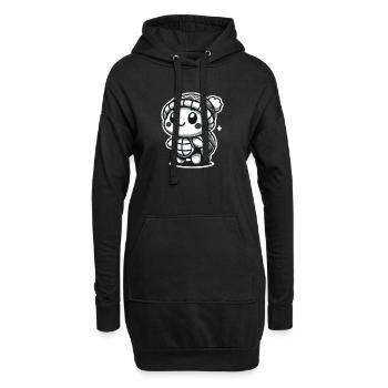 Curious Turtle - Hat Explorer - Hoodie-Kleid - Schwarz - Vorne