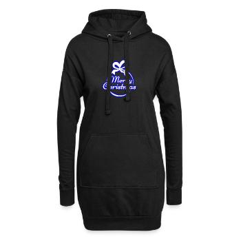 Merry Christmas Neon Blau Weihnachten - Hoodie-Kleid - Schwarz - Vorne