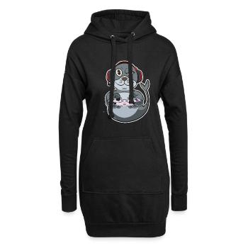 Seal With Gaming Controller I Funny Gaming I Gamer - Hoodie-Kleid - Schwarz - Vorne