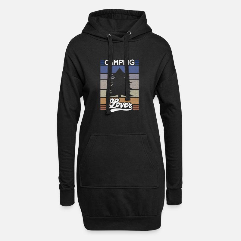 Camper Spruch Camping Lover - Hoodie-Kleid - Schwarz
