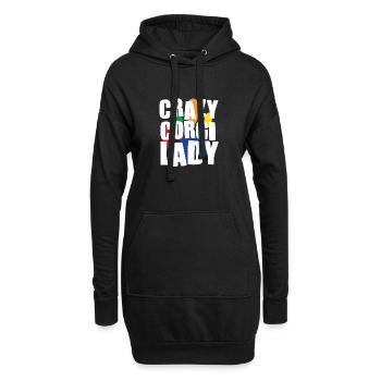 Fou Corgi Chien Corgi propriétaire - Sweat-shirt à capuche long Femme - noir - Devant