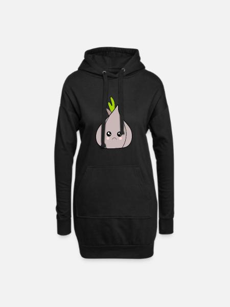 Zwiebel Knoblauch Kostüm Fasching Karneval Gemüse - Hoodie-Kleid - Schwarz