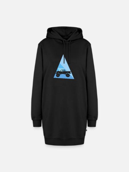 Reifen Monstertruck - Hoodie-Kleid - Schwarz