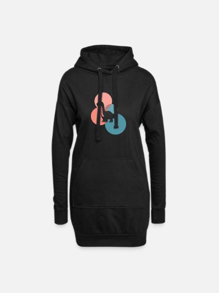 Dinosaurier Rex Urzeit - Hoodie-Kleid - Schwarz