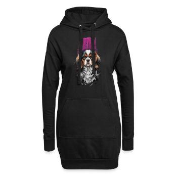 Compagnon royal : Cavalier King Charles Spaniel - Sweat-shirt à capuche long Femme - noir - Devant