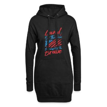 Terre de la liberté à cause des braves - Sweat-shirt à capuche long Femme - noir - Devant