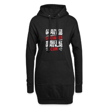 Ich wäre geselliger, wenn auch weniger dumm - Hoodie-Kleid - Schwarz - Vorne