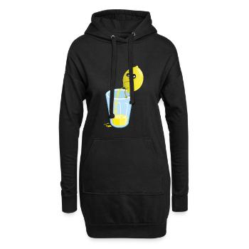 Zitrone pinkelt Limonade - Hoodie-Kleid - Schwarz - Vorne