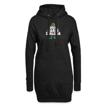 Un joyeux professeur elfe professeur de Noël - Sweat-shirt à capuche long Femme - noir - Devant