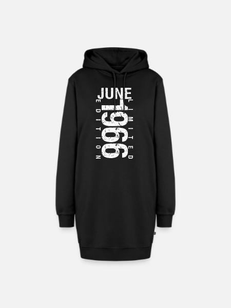 Juni 1966 Juni Geburtstagsgeschenk Juni 1966 - Hoodie-Kleid - Schwarz