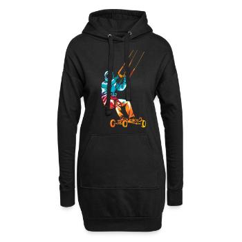 Kite landboarding - Sweat-shirt à capuche long Femme - noir - Devant