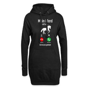 Mein Pferd ruft an Ich muss gehen - Hoodie-Kleid - Schwarz - Vorne