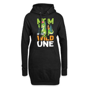 MOM OF THE WILD ONE - Dino Dinosaurier für Mama - Hoodie-Kleid - Schwarz - Vorne