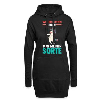 Einhorn Wir brauchen mehr von meiner Sorte - Hoodie-Kleid - Schwarz - Vorne