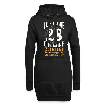 Ehe Nelkenhochzeit 28 Jahre Verheiratet Hochzeitst - Hoodie-Kleid - Schwarz - Vorne