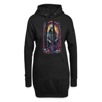 Gothique Grim Reaper sorcières mage oeuvre - Sweat-shirt à capuche long Femme - noir - Devant