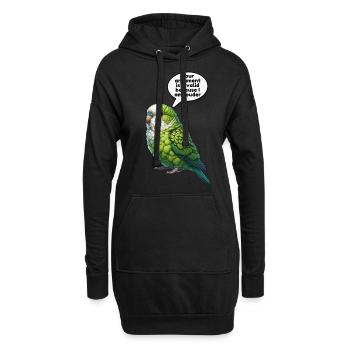 Perroquet Oiseau Perroquet vert - Sweat-shirt à capuche long Femme - noir - Devant