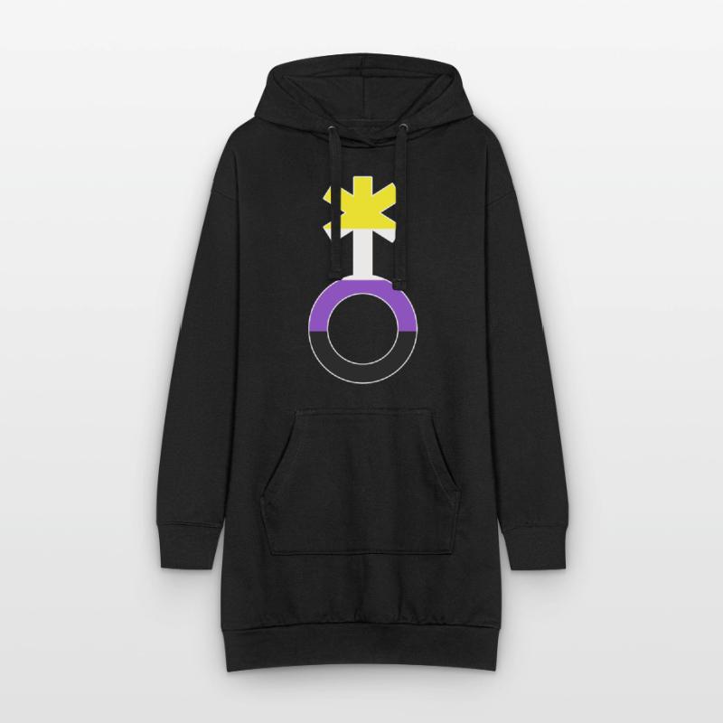 Nonbinary Gender Neutral Symbol Nonbinary Hoodie Dress