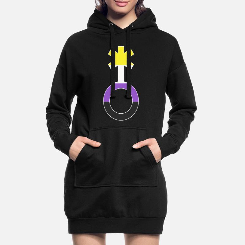 Nonbinary Gender Neutral Symbol Nonbinary Hoodie Dress