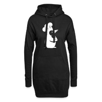 Penguin Chef Silhouette Minimalist Design - Hoodie Dress - black - Front