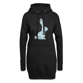 Hase - Hoodie-Kleid - Schwarz - Vorne