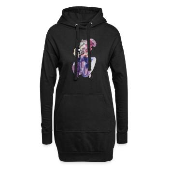 Selfie by carographic - Hoodie-Kleid - Schwarz - Vorne