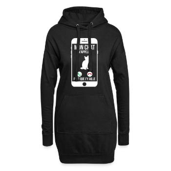 Mon chat m'appelle - Faut que j'y aille - Sweat-shirt à capuche long Femme - noir - Devant