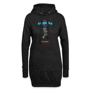 Running, No Thanks! - Hoodie Dress - black - Front