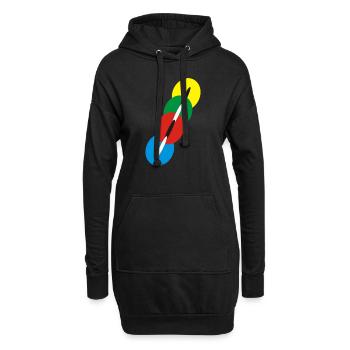 chaine 1 grand - Sweat-shirt à capuche long Femme - noir - Devant