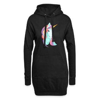 Licorne Licorne Fille Mythique Licornes Animaux - Sweat-shirt à capuche long Femme - noir - Devant