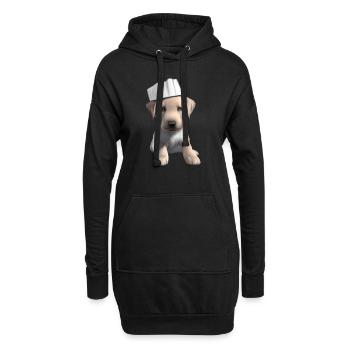 Labrador Retriever Restaurateur Puppy Cooking - Sweat-shirt à capuche long Femme - noir - Devant