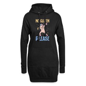 Sans gluten Intolérance au gluten - Sweat-shirt à capuche long Femme - noir - Devant